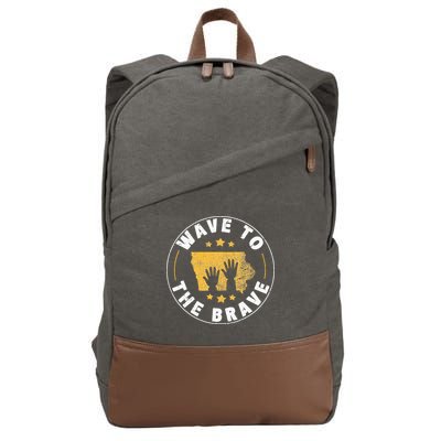 Iowa Wave To The Brave Football Childrens Hospital Cotton Canvas Backpack