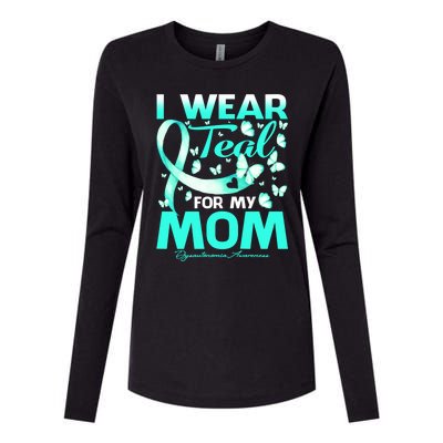 I Wear Teal For My Mom Dysautonomia Awareness Meaningful Gift Womens Cotton Relaxed Long Sleeve T-Shirt