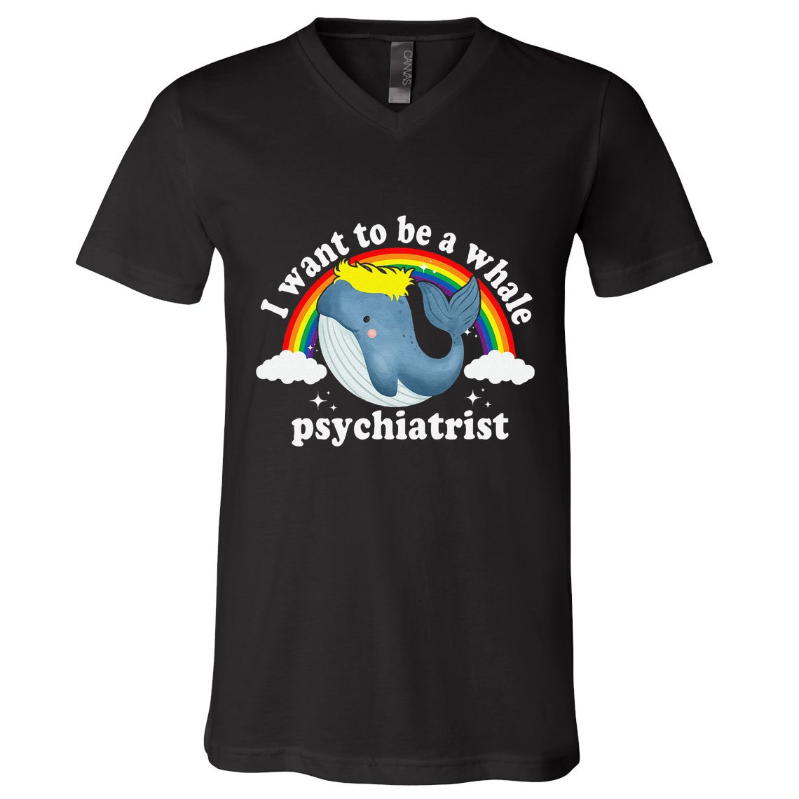 I Want To Be A Whale Psychiatrist V-Neck T-Shirt
