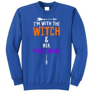 I'm With The Witch And Her Magic Wand Halloween Sweatshirt