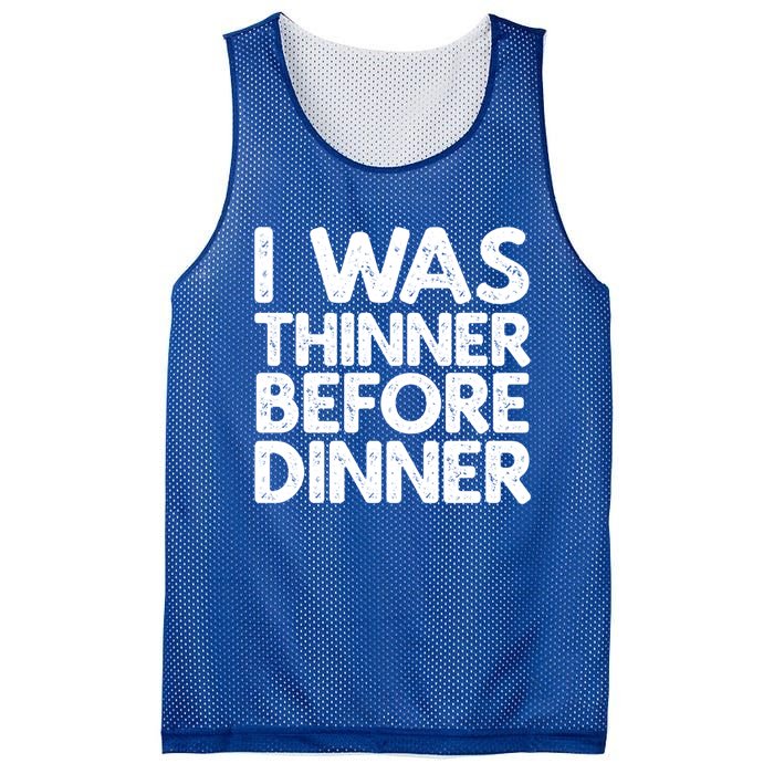 I Was Thinner Before Dinner Thanksgiving Vintage Gift Mesh Reversible Basketball Jersey Tank