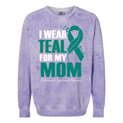 I Wear Teal For My Mom Ectodermal Dysphasia Awareness Gift Colorblast Crewneck Sweatshirt