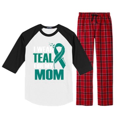 I Wear Teal For My Mom Ectodermal Dysphasia Awareness Gift Raglan Sleeve Pajama Set