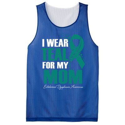 I Wear Teal For My Mom Ectodermal Dysphasia Awareness Gift Mesh Reversible Basketball Jersey Tank