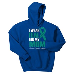 I Wear Teal For My Mom Ectodermal Dysphasia Awareness Gift Kids Hoodie