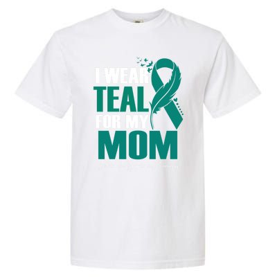 I Wear Teal For My Mom Ectodermal Dysphasia Awareness Gift Garment-Dyed Heavyweight T-Shirt