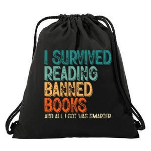 Im With The Banned I Survived Reading Banned Books Drawstring Bag