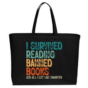 Im With The Banned I Survived Reading Banned Books Cotton Canvas Jumbo Tote