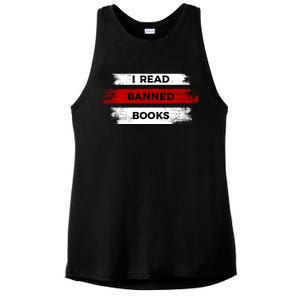 I'm With The Banned Funny Bookworm Banned Book Ladies PosiCharge Tri-Blend Wicking Tank