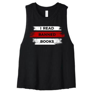 I'm With The Banned Funny Bookworm Banned Book Women's Racerback Cropped Tank