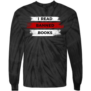 I'm With The Banned Funny Bookworm Banned Book Tie-Dye Long Sleeve Shirt