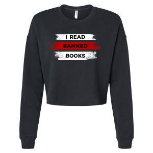 I'm With The Banned Funny Bookworm Banned Book Cropped Pullover Crew