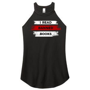 I'm With The Banned Funny Bookworm Banned Book Women's Perfect Tri Rocker Tank