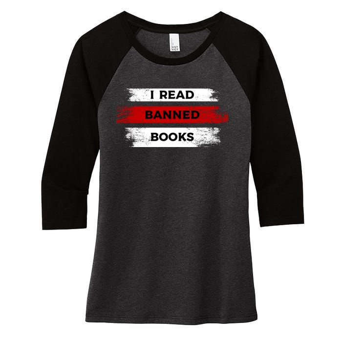 I'm With The Banned Funny Bookworm Banned Book Women's Tri-Blend 3/4-Sleeve Raglan Shirt