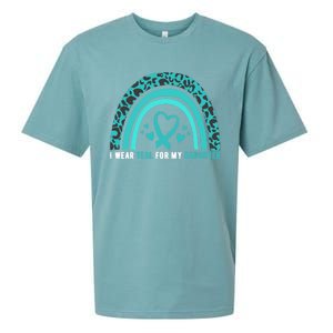 I Wear Teal For My Daughter Cervical Cancer Awareness Gift Sueded Cloud Jersey T-Shirt