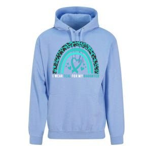 I Wear Teal For My Daughter Cervical Cancer Awareness Gift Unisex Surf Hoodie