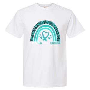 I Wear Teal For My Daughter Cervical Cancer Awareness Gift Garment-Dyed Heavyweight T-Shirt