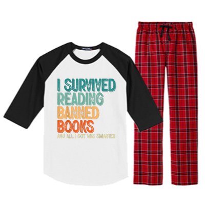 Im With The Banned I Survived Reading Banned Books Raglan Sleeve Pajama Set