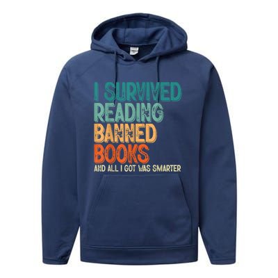 Im With The Banned I Survived Reading Banned Books Performance Fleece Hoodie