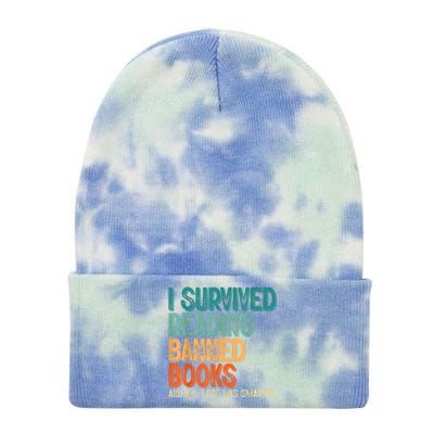 Im With The Banned I Survived Reading Banned Books Tie Dye 12in Knit Beanie