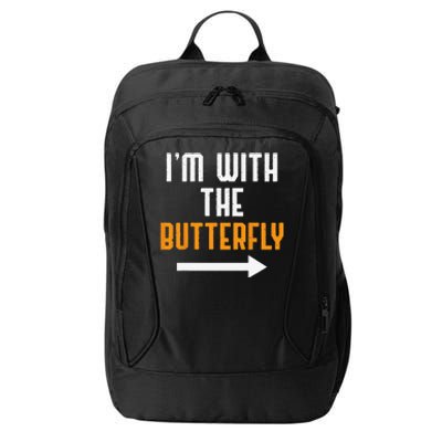 Im With The Butterfly Costume Funny Halloween Couple City Backpack