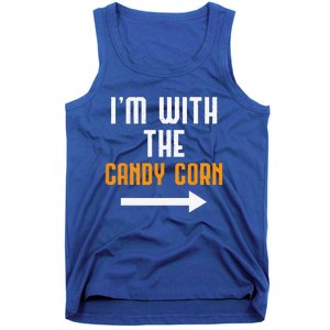 Im With The Candy Corn Costume Funny Halloween Couple Tank Top