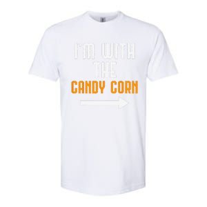 Im With The Candy Corn Costume Funny Halloween Couple Softstyle CVC T-Shirt