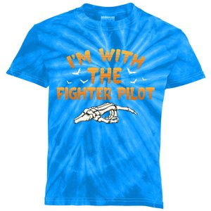 Im With The Fighter Pilot Pilothalloween Couples Costume Gift Kids Tie-Dye T-Shirt