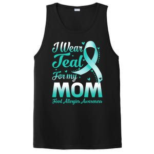 I Wear Teal For My Mom Food Allergies Awareness Ribbon Gift PosiCharge Competitor Tank