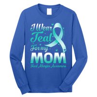 I Wear Teal For My Mom Food Allergies Awareness Ribbon Gift Long Sleeve Shirt