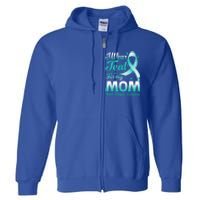 I Wear Teal For My Mom Food Allergies Awareness Ribbon Gift Full Zip Hoodie