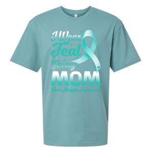 I Wear Teal For My Mom Food Allergies Awareness Ribbon Gift Sueded Cloud Jersey T-Shirt