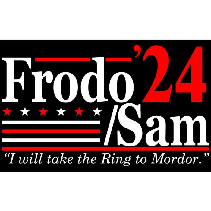 I Will Take The Ring To Mordor Frodo Sam Funny Quote Bumper Sticker