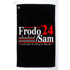 I Will Take The Ring To Mordor Frodo Sam Funny Quote Platinum Collection Golf Towel