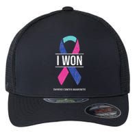 I Won Thyroid Cancer Awareness Thyroid Cancer Ribbon Flexfit Unipanel Trucker Cap