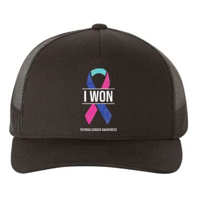 I Won Thyroid Cancer Awareness Thyroid Cancer Ribbon Yupoong Adult 5-Panel Trucker Hat