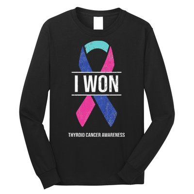 I Won Thyroid Cancer Awareness Thyroid Cancer Ribbon Long Sleeve Shirt