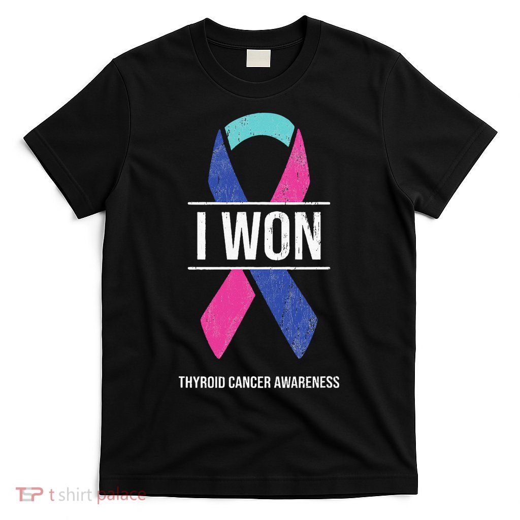 I Won Thyroid Cancer Awareness Thyroid Cancer Ribbon T-Shirt