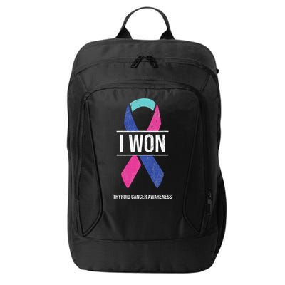 I Won Thyroid Cancer Awareness Thyroid Cancer Ribbon City Backpack