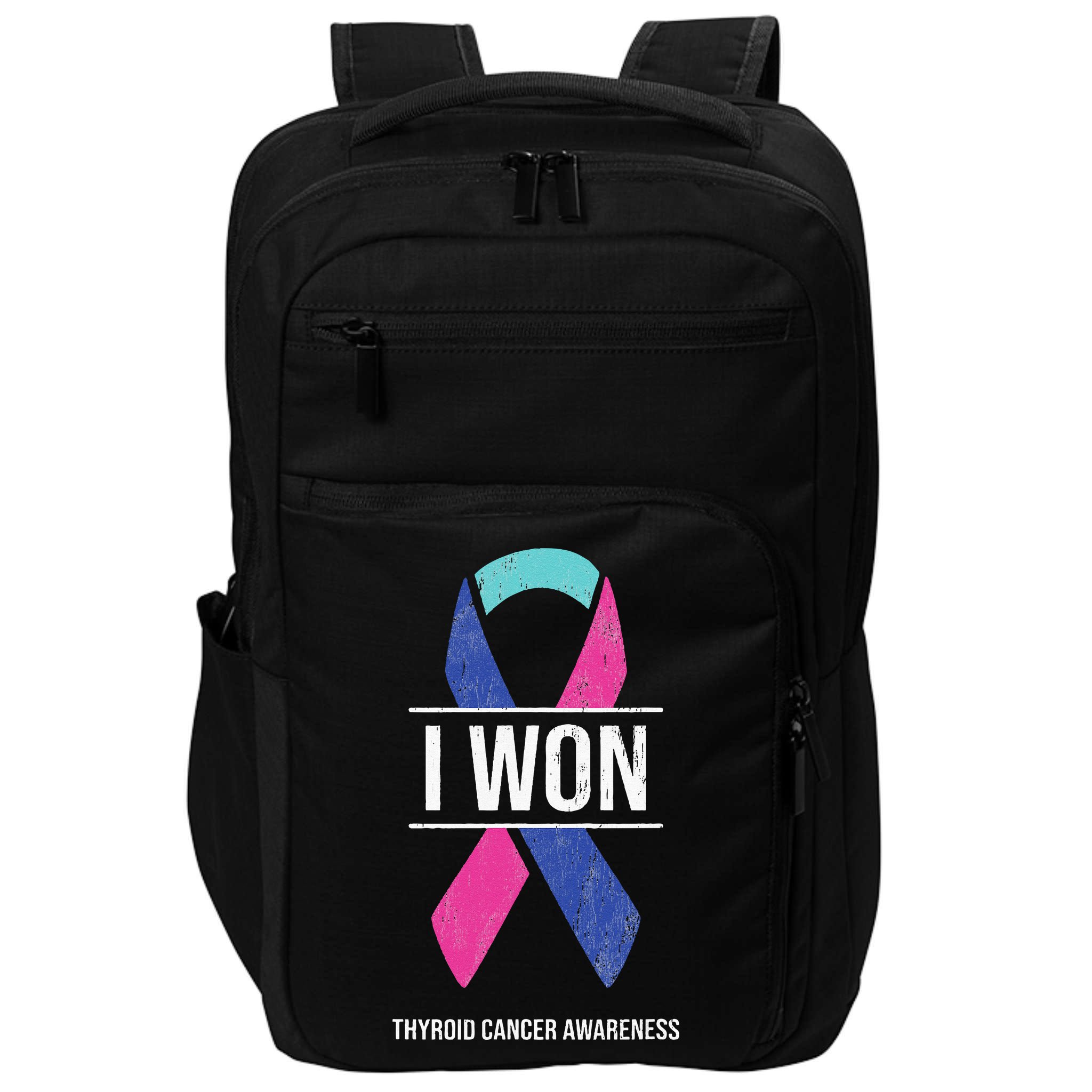 I Won Thyroid Cancer Awareness Thyroid Cancer Ribbon Impact Tech Backpack