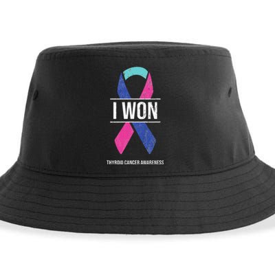 I Won Thyroid Cancer Awareness Thyroid Cancer Ribbon Sustainable Bucket Hat