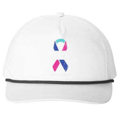 I Won Thyroid Cancer Awareness Thyroid Cancer Ribbon Snapback Five-Panel Rope Hat