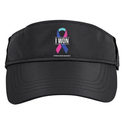 I Won Thyroid Cancer Awareness Thyroid Cancer Ribbon Adult Drive Performance Visor