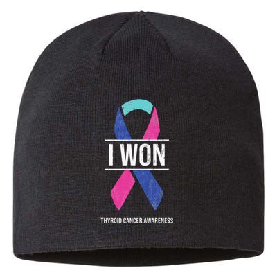 I Won Thyroid Cancer Awareness Thyroid Cancer Ribbon Sustainable Beanie