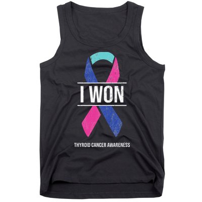 I Won Thyroid Cancer Awareness Thyroid Cancer Ribbon Tank Top