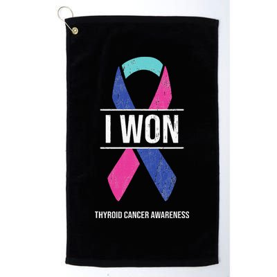 I Won Thyroid Cancer Awareness Thyroid Cancer Ribbon Golf Towel