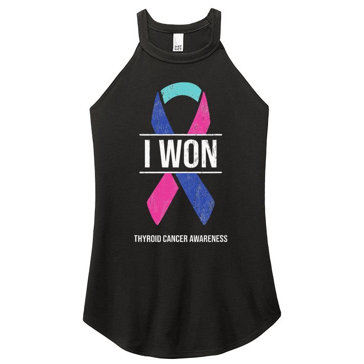 I Won Thyroid Cancer Awareness Thyroid Cancer Ribbon Women's Perfect Tri Rocker Tank