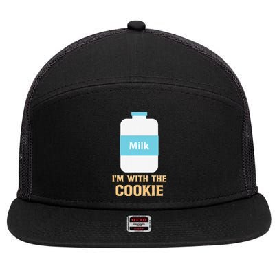 Im With The Cookie And Milk Matching Halloween Costume 7 Panel Mesh Trucker Snapback Hat