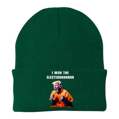 I Won The Election Funny Trump Prisoner Halloween Costume Knit Cap Winter Beanie