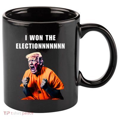 I Won The Election Funny Trump Prisoner Halloween Costume 11oz C Handle Ceramic Mug